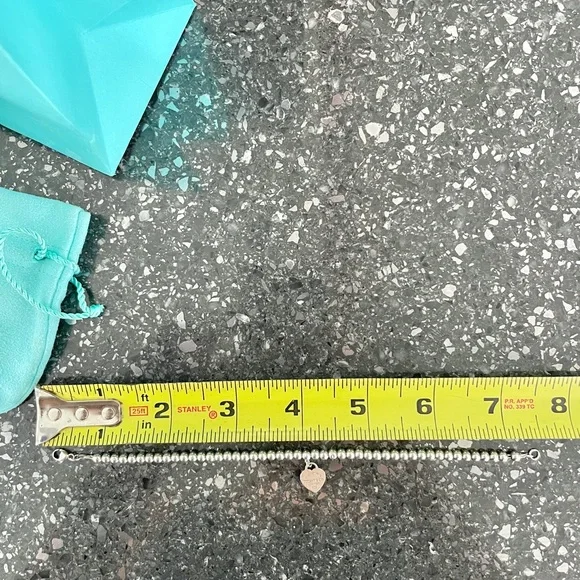 Tiffany Heart Tag Bead Bracelet in Silver 7.5 in - Picture 6 of 6